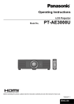 Panasonic PT-DW730E Projector Accessories User Manual