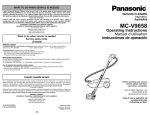 Panasonic MC-V9658 Vacuum Cleaner User Manual