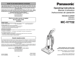 Panasonic MC-V7722 Vacuum Cleaner User Manual