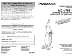 Panasonic MC-V7531 Vacuum Cleaner User Manual