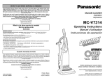 Panasonic MC-V7314 Vacuum Cleaner User Manual