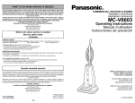 Panasonic MC-V6603 Vacuum Cleaner User Manual