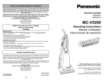 Panasonic MC-V5269 Vacuum Cleaner User Manual