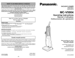 Panasonic MC-V5004 Vacuum Cleaner User Manual