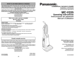 Panasonic MC-V225 Vacuum Cleaner User Manual