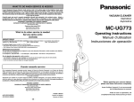 Panasonic MC-UG773 Vacuum Cleaner User Manual