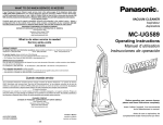 Panasonic MC-UG589 Vacuum Cleaner User Manual