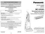 Panasonic MC-UG583 Vacuum Cleaner User Manual