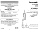 Panasonic MC-UG502 Vacuum Cleaner User Manual