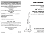 Panasonic MC-E761 Vacuum Cleaner User Manual