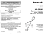 Panasonic MC-CG985 Vacuum Cleaner User Manual