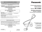 Panasonic MC-CG902 Vacuum Cleaner User Manual