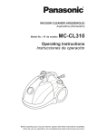 Panasonic MC-CG901 Vacuum Cleaner User Manual