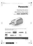 Panasonic HDC-SD9PC Camcorder User Manual