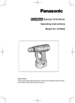 Panasonic EY6932 Cordless Drill User Manual