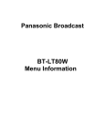 Panasonic BT-LT80W Camcorder Accessories User Manual