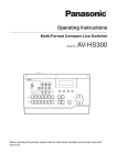 Panasonic AV-HS300 Flat Panel Television User Manual