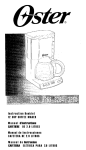 Oster 3263 Coffeemaker User Manual