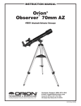 Orion 70MM AZ Telescope User Manual