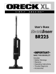 Oreck BR225 Vacuum Cleaner User Manual