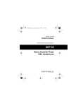 Optimus SCP-92 Cassette Player User Manual