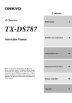 Onkyo TX-DS787 Stereo Receiver User Manual