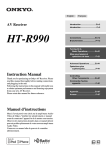 Onkyo HT-R990 Stereo Receiver User Manual