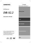 Onkyo DR-S2.2 DVD Player User Manual