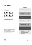 Onkyo CR-515 CR-315 Car Stereo System User Manual