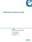 Nortel Networks T7406E Cordless Telephone User Manual