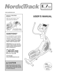 NordicTrack NTEL07808.1 Elliptical Trainer User Manual