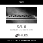 Niles Audio SVL-6 Stereo Receiver User Manual
