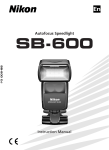 Nikon SB-600 Camera Flash User Manual