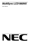 NEC LCD1860NX Car Video System User Manual
