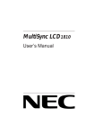NEC 1810 Computer Monitor User Manual