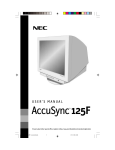 NEC 125F Computer Monitor User Manual