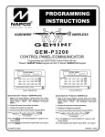 Napco Security Technologies GEM-P3200 Home Security System User Manual