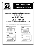 Napco Security Technologies GEM-P1664 Home Security System User Manual