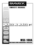 Nady Systems MSE-100A Musical Instrument User Manual