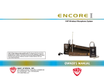 Nady Systems Encore I Stereo Amplifier User Manual