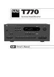 NAD T770 Stereo Receiver User Manual