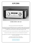 Musical Fidelity KW250S Stereo Amplifier User Manual