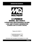 Multiquip SG1400C3 Portable Generator User Manual