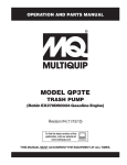 Multiquip QP3TE Trash Compactor User Manual