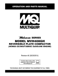 Multiquip MVH408GH Trash Compactor User Manual