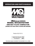 Multiquip MVC80VH/VHW Trash Compactor User Manual