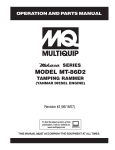 Multiquip MT-86D2 Boat User Manual