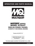 Multiquip HTH44T Riding Toy User Manual