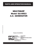 Multiquip GA-6RZ2 Portable Generator User Manual