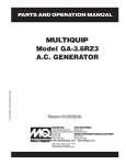 Multiquip GA-3.6RZ3 Portable Generator User Manual